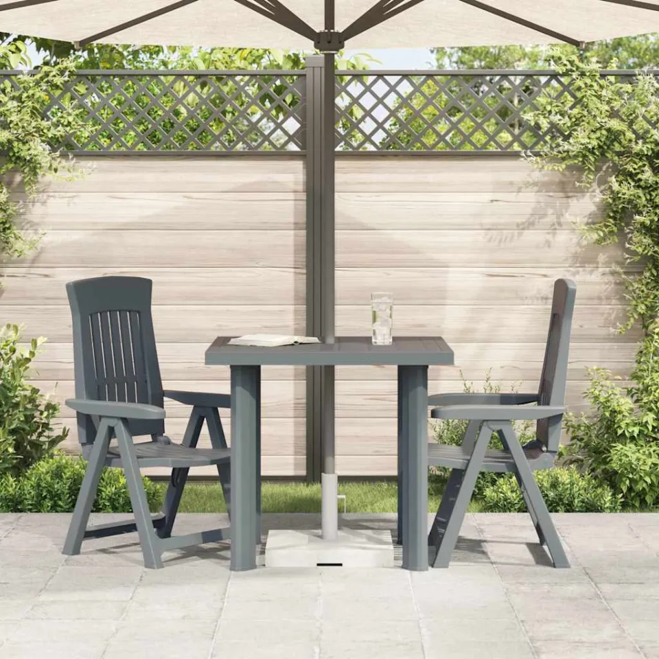 vidaXL Tuintafel 80x75x72 cm kunststof antraciet, foto 3