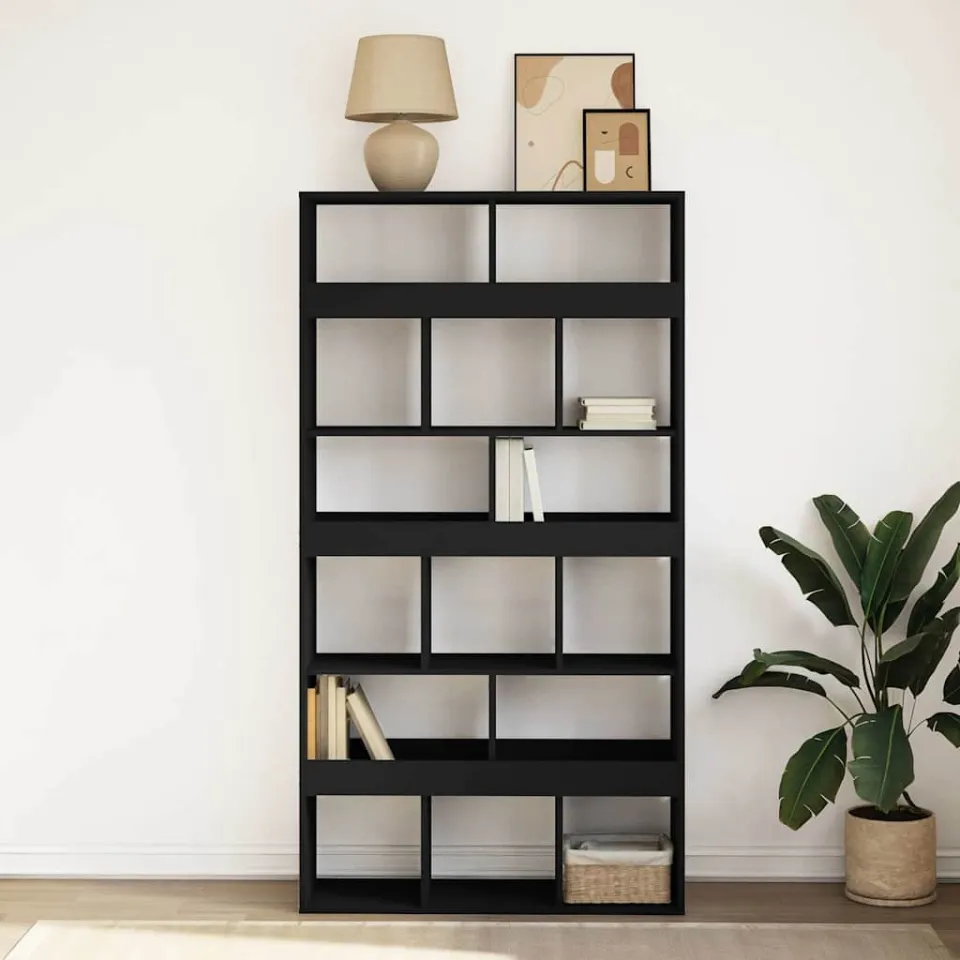 vidaXL Boekenkast 100x33x187,5 cm bewerkt hout zwart, foto 2