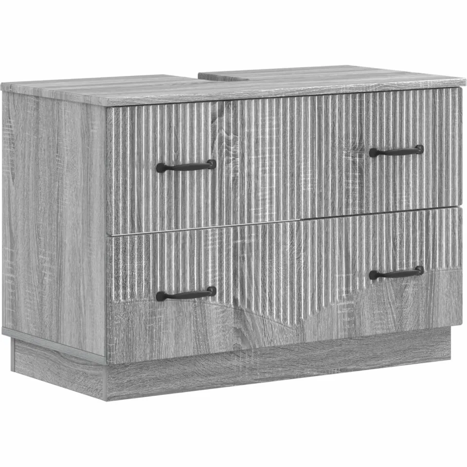 vidaXL Badkamer wastafelkast HOORN Grijs Sonoma 82 x 41 x 56 cm, foto 3