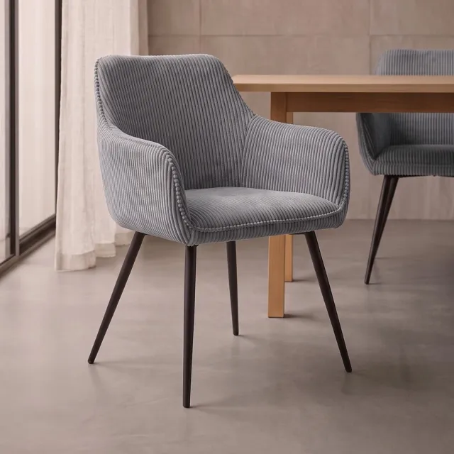 Homla Chair - SATORI FASO - corduroy grey - 58x62x79cm