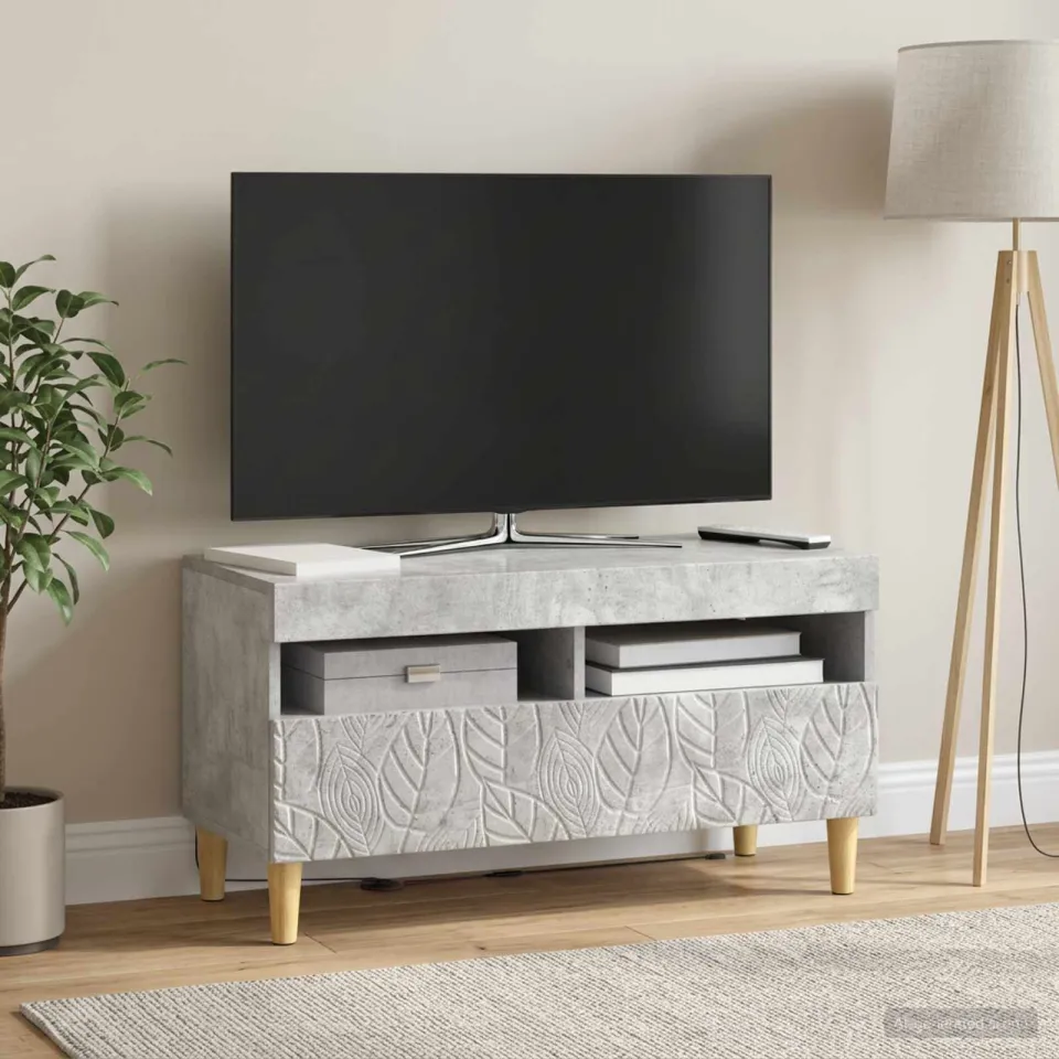 vidaXL LED tv-meubel Betongrijs Bewerkt hout grijs, foto 4