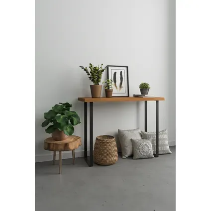 Duraline Tafelpoot Plat Staal Mat Zwart 4x30x80cm, foto 4