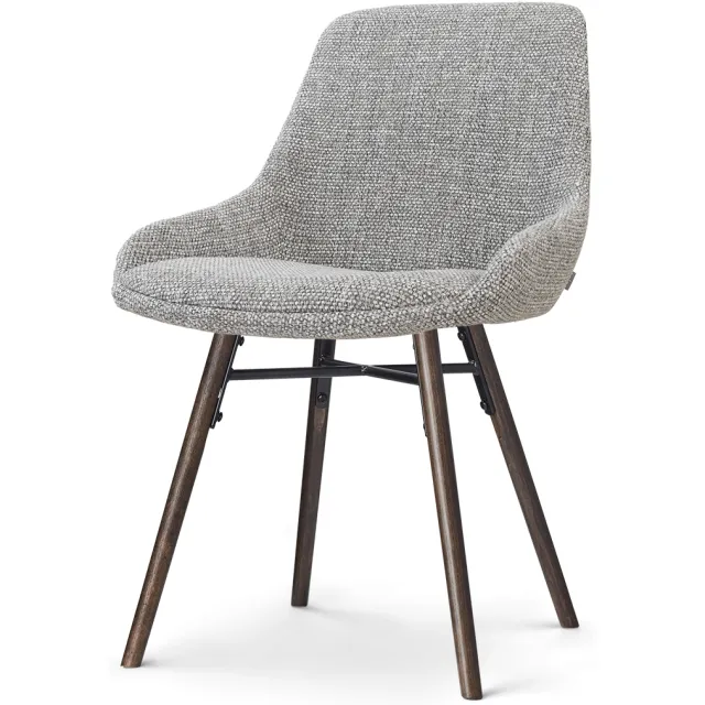 Nolon Nena-Isa eetkamerstoel grijs blend - walnoot houten onderstel