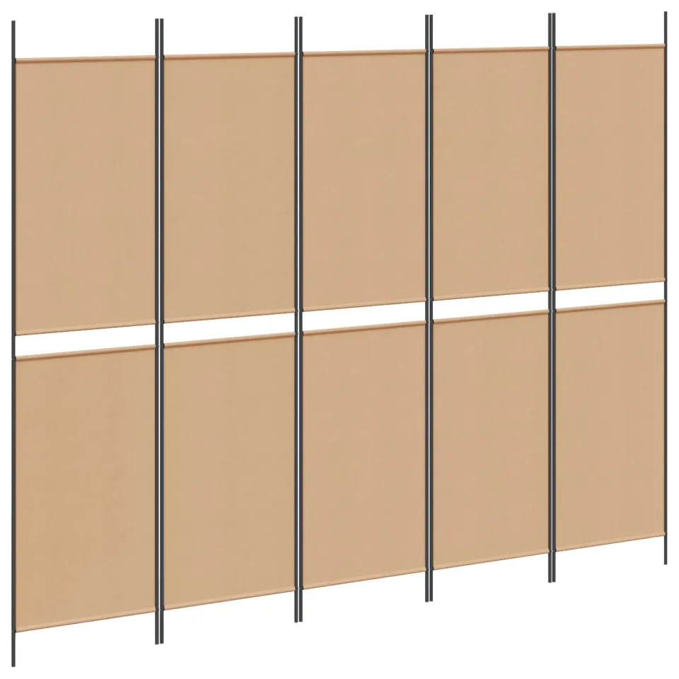 vidaXL 5-panelen kamerscherm Beige 250 x 200 cm Stof, foto 3
