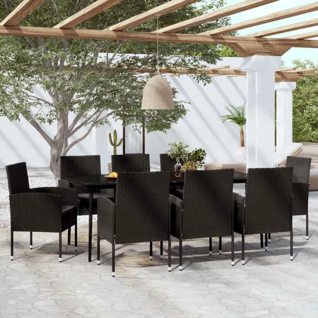 vidaXL 9-delige Tuinset zwart, foto 2