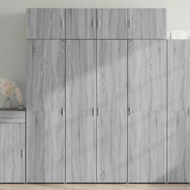vidaXL Opbergkast 80x42,5x225 cm bewerkt hout grijs sonoma eikenkleur, foto 2