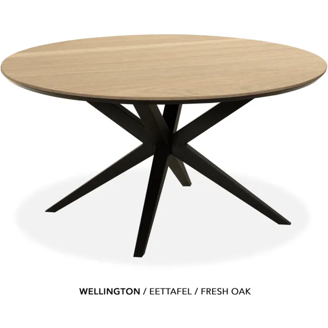 Maxfurn Eettafel rond met verjongde rand | Zeer krasvast | Kleur: Fresh oak | diameter 120cm
