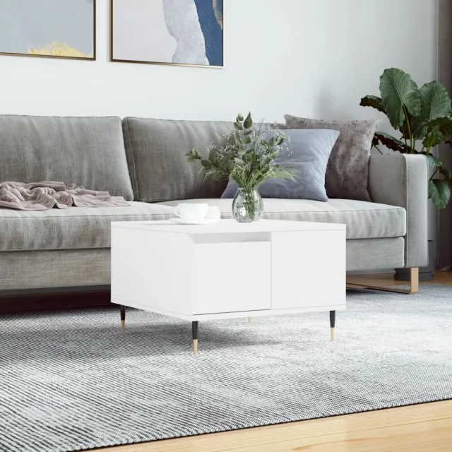 vidaXL Salontafel 55x55x36,5 cm bewerkt hout hoogglans wit