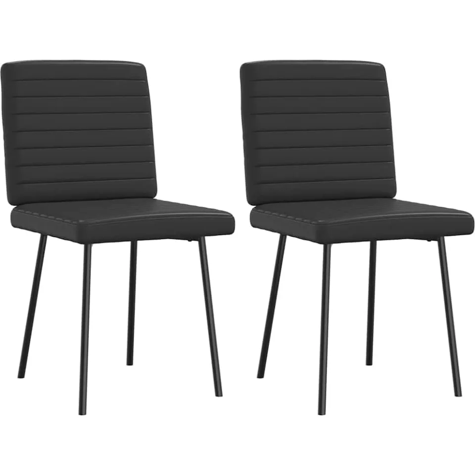 vidaXL Eetkamerstoelen 2 st kunstleer zwart, foto 3