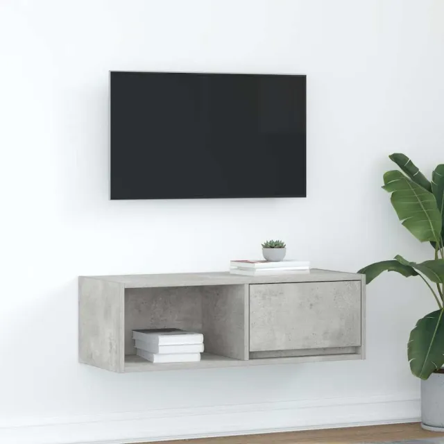 vidaXL Tv-meubel 80x31x25,5 cm bewerkt hout betongrijs grijs, foto 2