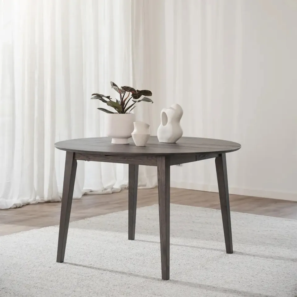 Rowico Home Filippa uitschuifbare eettafel donkerbruin - Ø120 cm bruin, foto 4