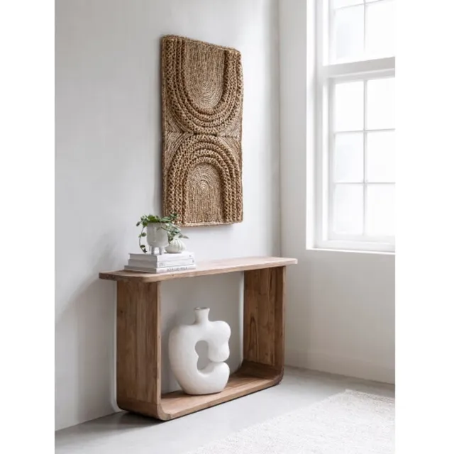 Must Living Console table Vico,76x140x35 cm, extreme rustic teakwood Bruin