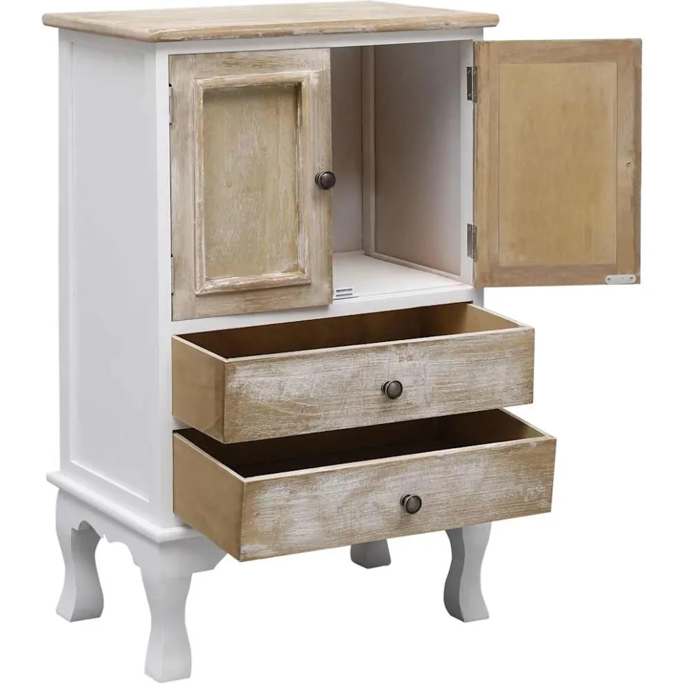 vidaXL Ladekast 50x30x80 cm hout wit, foto 3