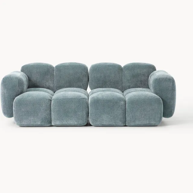 Westwing Collection Modulaire bank Tayla (2-zits) Blauw