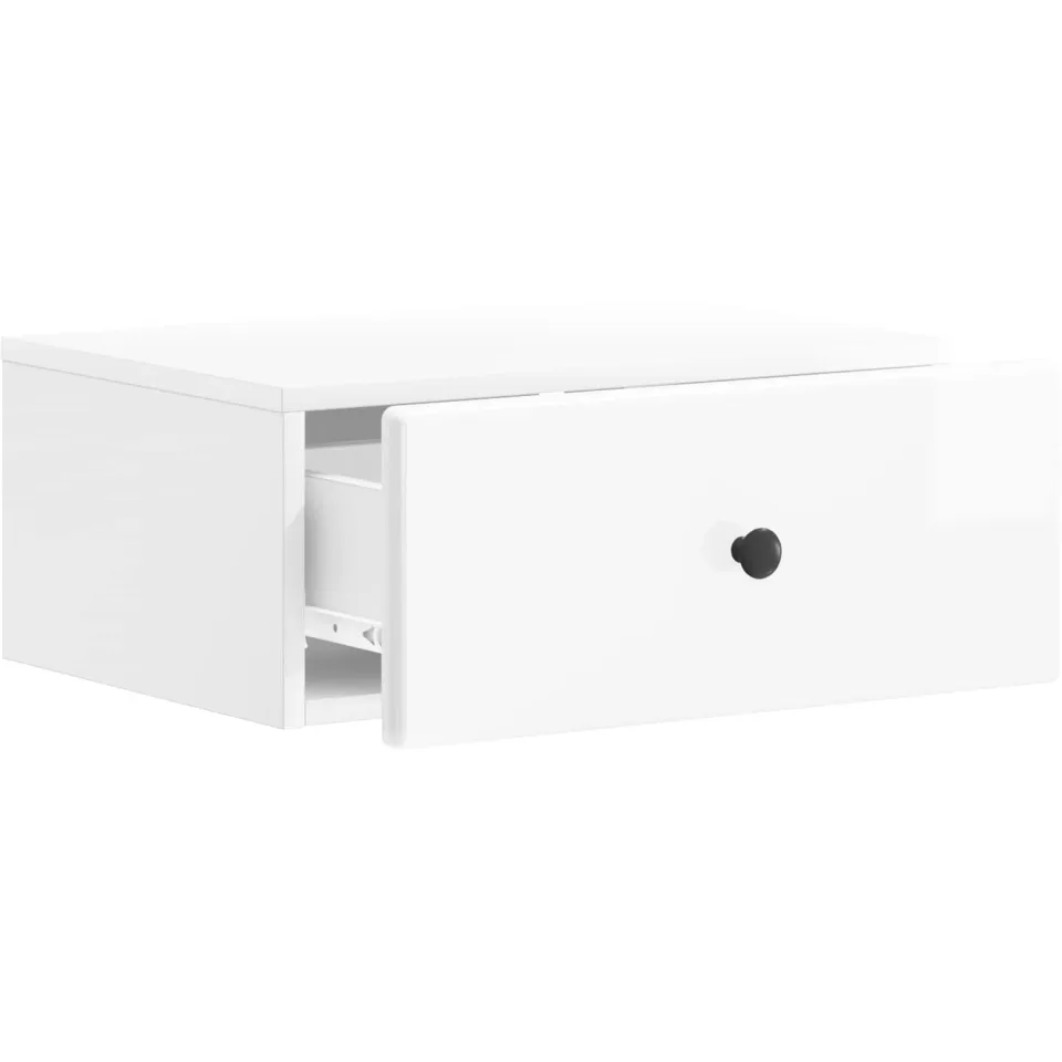 vidaXL Wandbeugel Bedkast Hoogglans Wit 49 x 34,5 x 20 cm Bewerkt hout, foto 4