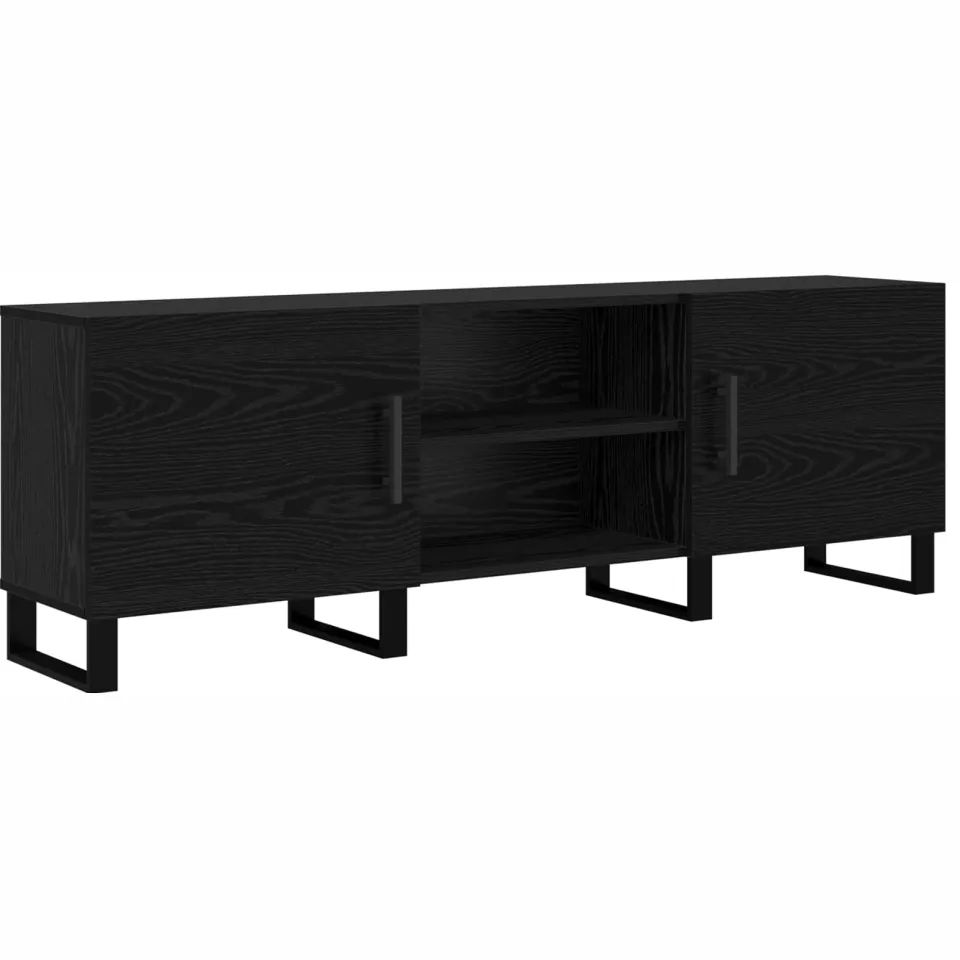 vidaXL TV-kast 150 x 30 x 50 cm Zwart Eiken Bewerkt hout, foto 3