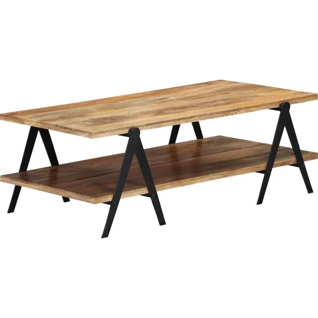 vidaXL Salontafel 115x60x40 cm massief mangohout bruin, foto 2