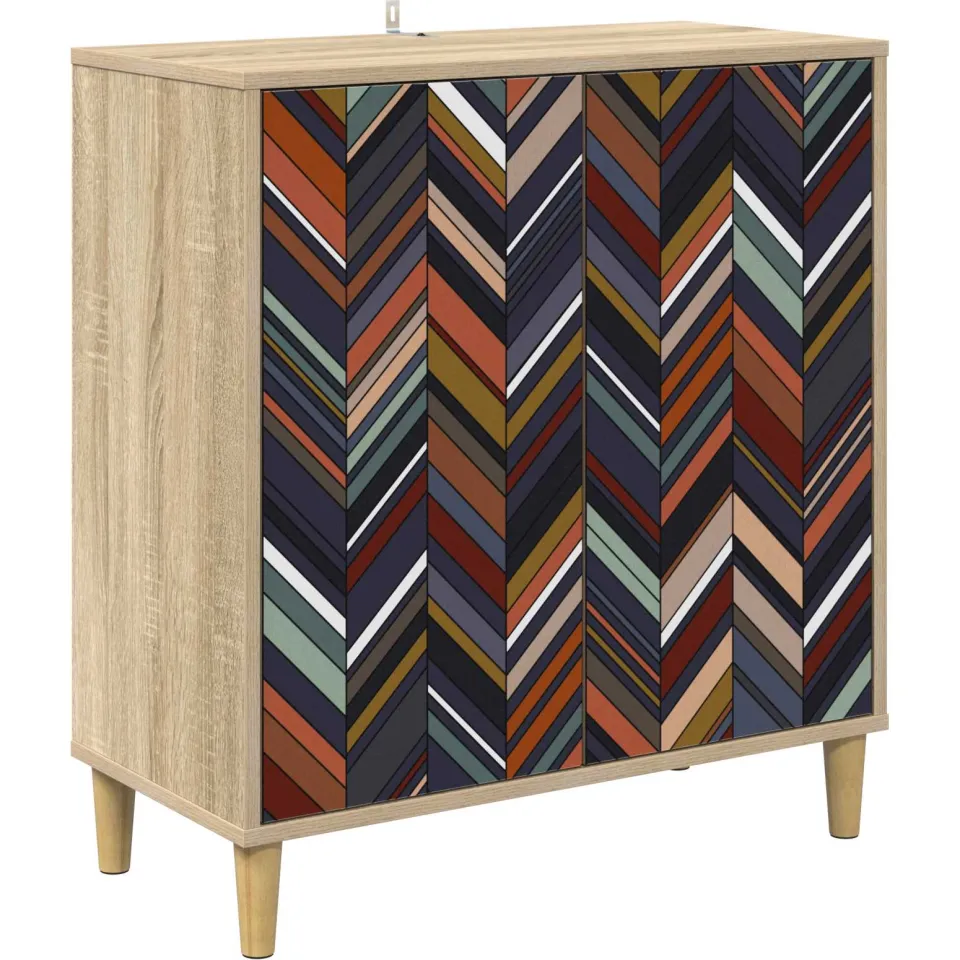 vidaXL Dressoir OMMEN Sonoma 69 x 33 x 75 cm Bewerkt hout bruin, foto 3