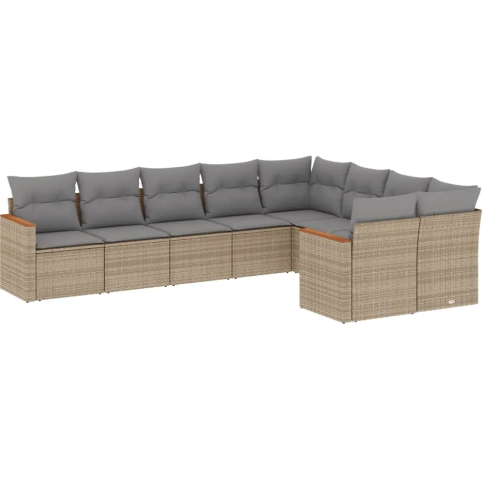 vidaXL Patio Sofa Set 9-zits Gemengd beige, foto 3