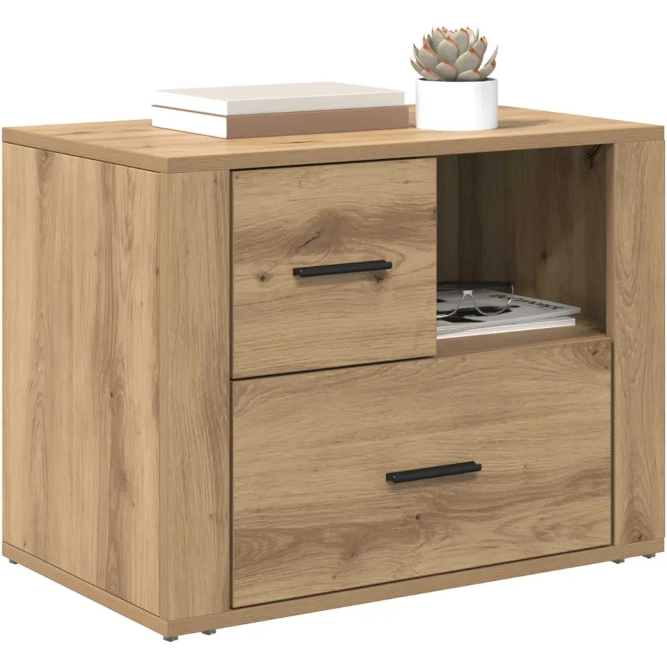 vidaXL Nachtkastje Artisan Eiken 35 x 60 x 50 cm Bewerkt hout Bruin