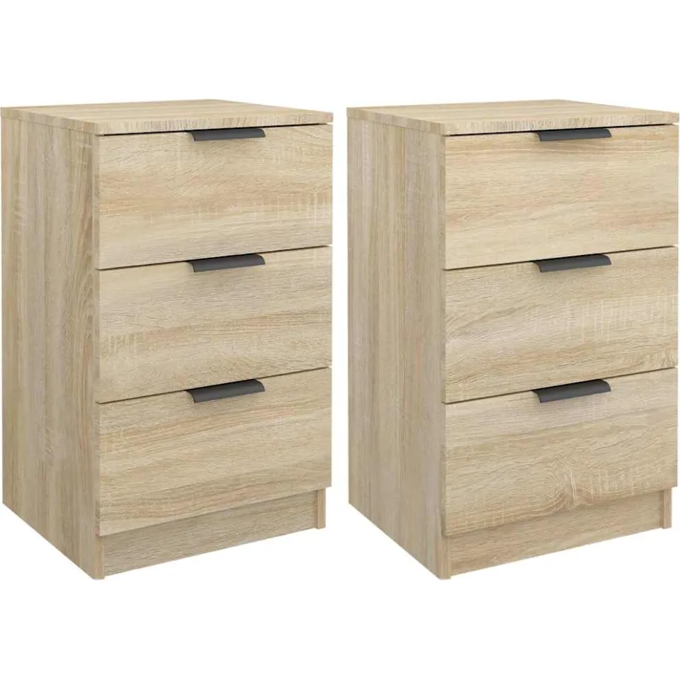 vidaXL Nachtkastjes 2 st 40x36x65 cm sonoma eikenkleurig Bruin