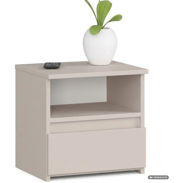 Akord Nachtkastje CL1 / Kasjmier / 40 cm / 1 Lade / Front Kasjmier Mat / 1 Plank / 40 x 40 x 35 cm