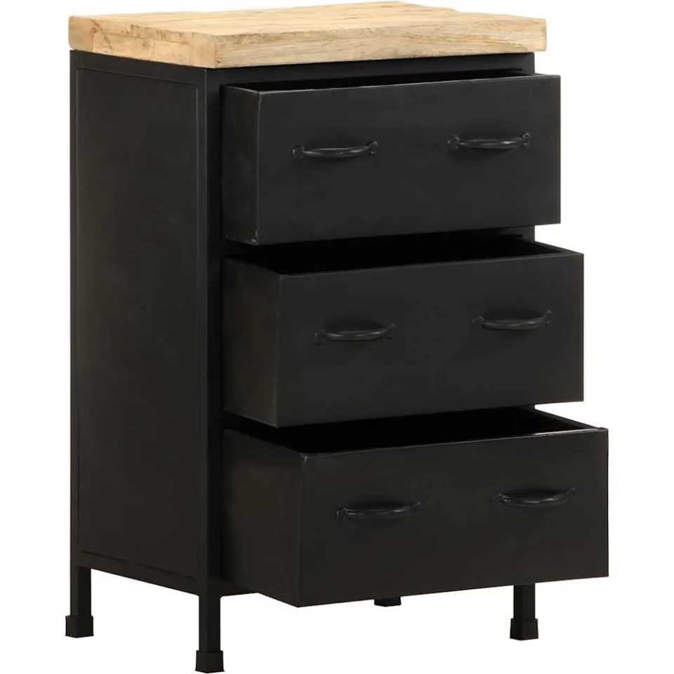 vidaXL Dressoir 47x35x76 cm ruw mangohout bruin, foto 2