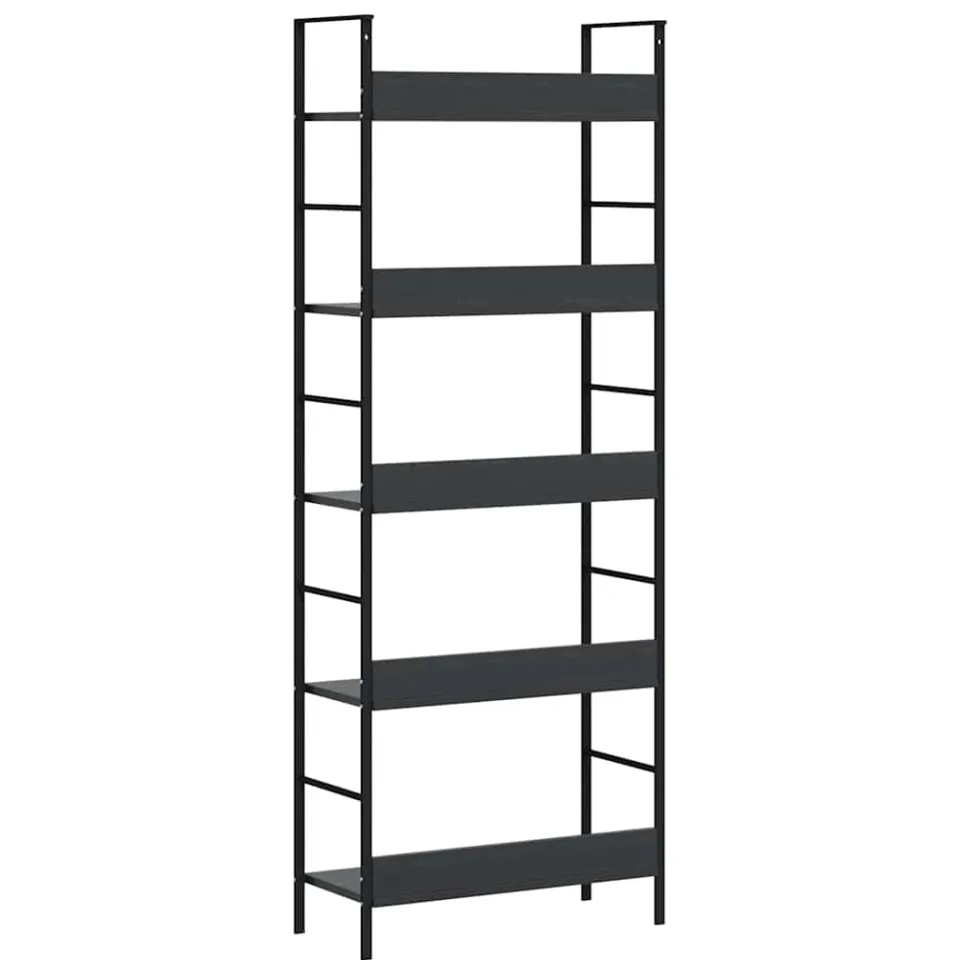 vidaXL Boekenkast met 5 schappen 60x27,6x158,5 cm bewerkt hout zwart, foto 4