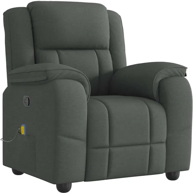 GranMaison Massagestoel - Relaxfauteuil - Zetel - Stof - 1 persoons - Met armleuning - Zeer comfortabel - Elektrisch - Donkergrijs