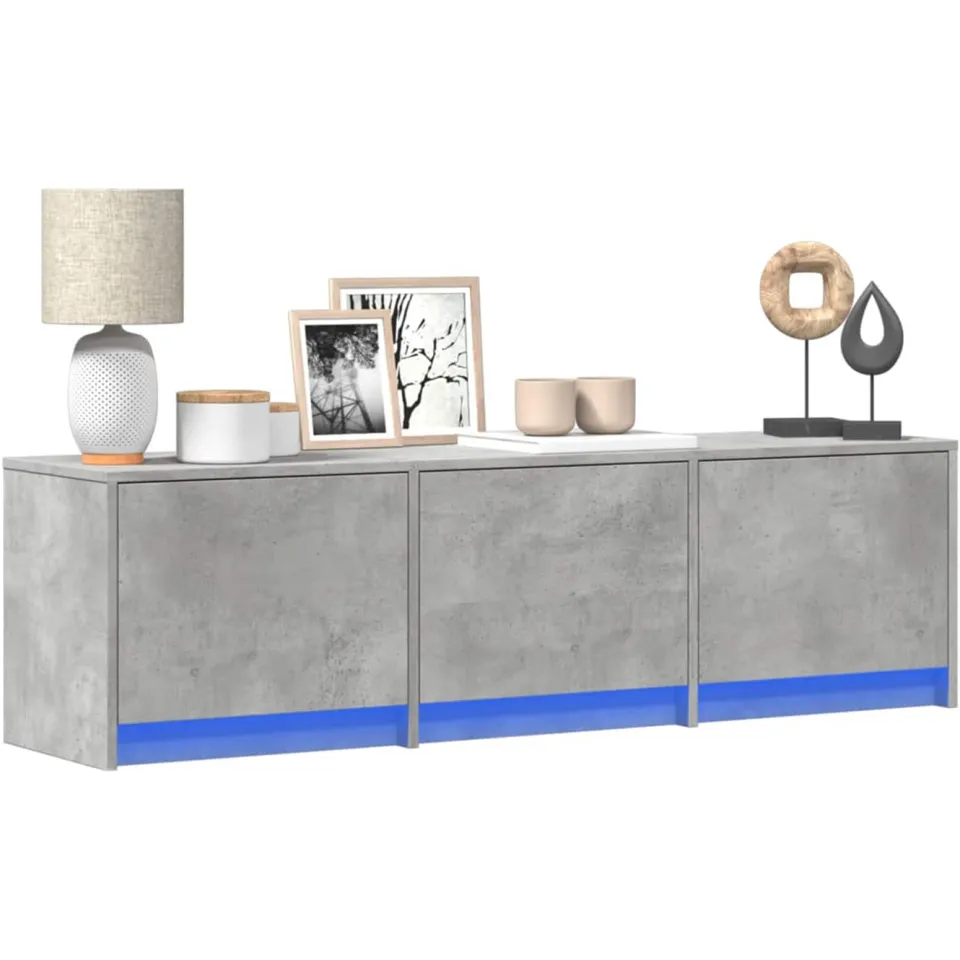 vidaXL TV-kast Betonkleurig Bewerkt hout grijs, foto 2