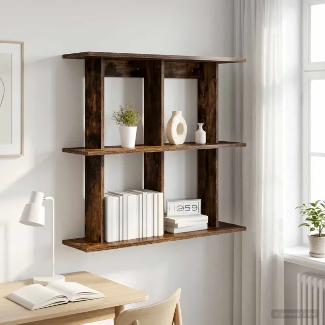 vidaXL Wandplank Gerookt eiken 80 x 20 x 75 cm Bruin