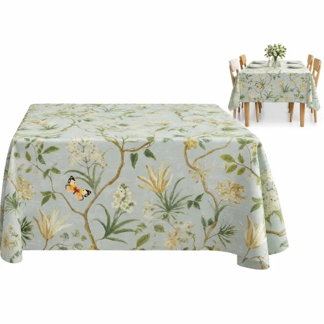 VHV Tafelkleed - PVC tafelzeil 140 x 180 cm - afneembaar bladmotief op rechthoekig formaat - voor eettafel en tuin Groen