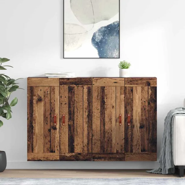 vidaXL Wandkast 2 st Oudhout 69,5 x 34 x 90 cm Bewerkt hout Bruin