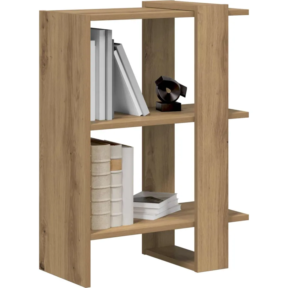 vidaXL Boekenkast 2-laags 52 x 25 x 71,5 cm Bewerkt hout Artisan Eiken Bruin