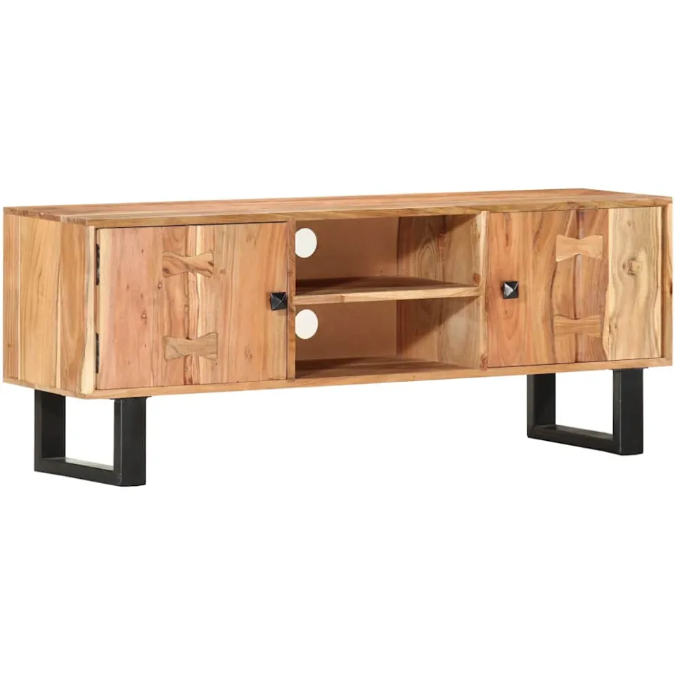 vidaXL Tv-meubel 118x30x45 cm massief acaciahout bruin, foto 4