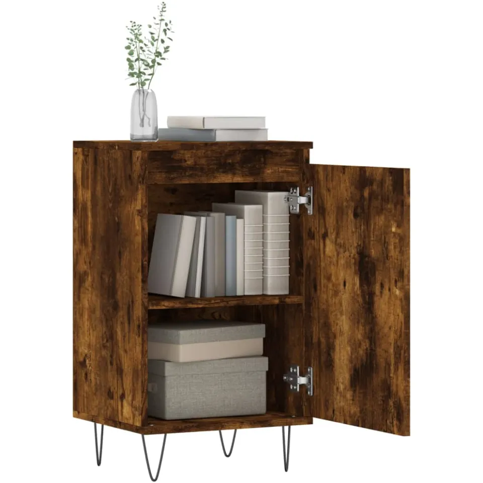 vidaXL Dressoir 40x35x70 cm bewerkt hout gerookt eikenkleurig, foto 4