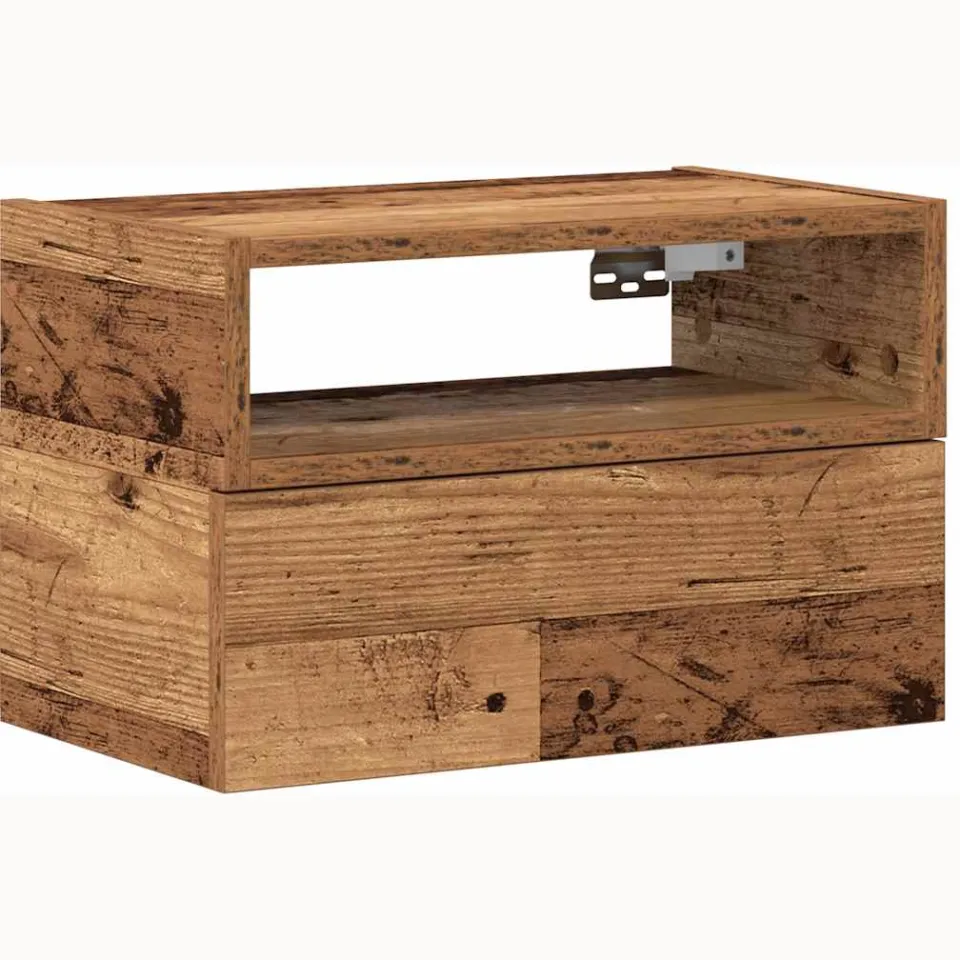 vidaXL Nachtkastje wandgemonteerd 45x26x28,5 cm oud houtkleurig bruin, foto 3
