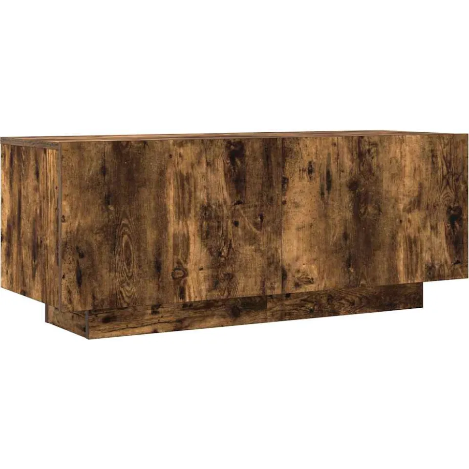 vidaXL Tv-meubel 100x35x40 cm bewerkt hout gerookt eikenkleurig Bruin