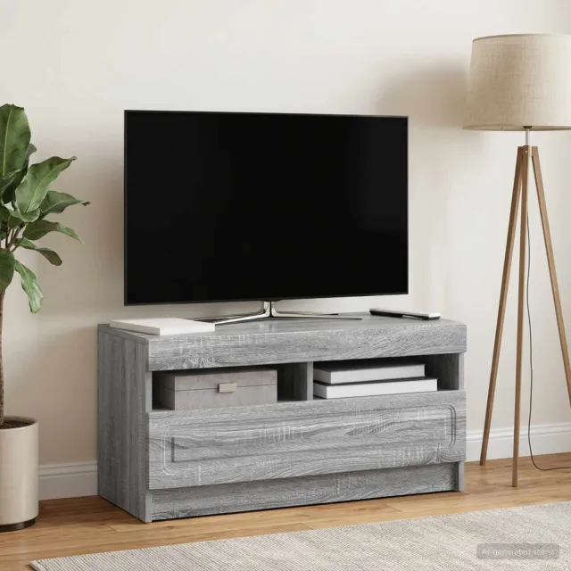 vidaXL LED tv-meubel Grijs Sonoma Bewerkt hout