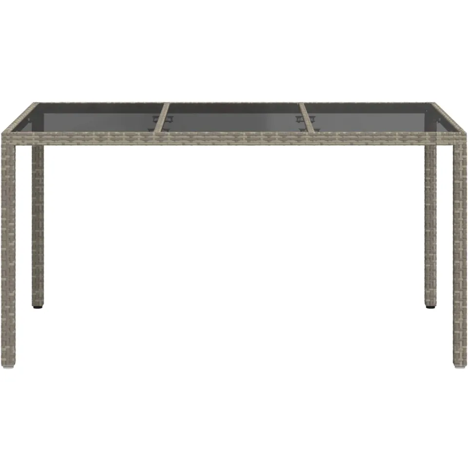 vidaXL Tuinstafel Grijs 150 x 90 x 75 cm poly rattan