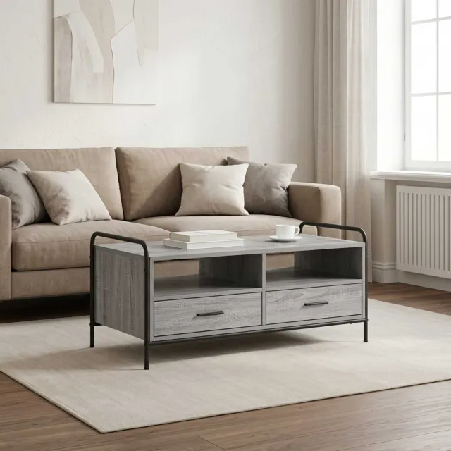 vidaXL Salontafel Grijs Sonoma 99,5 x 49 x 46 cm Bewerkt hout, foto 2