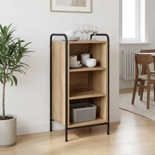 vidaXL Dressoir Artisanaal eiken 97 x 33 x 81 cm Bewerkt hout Bruin