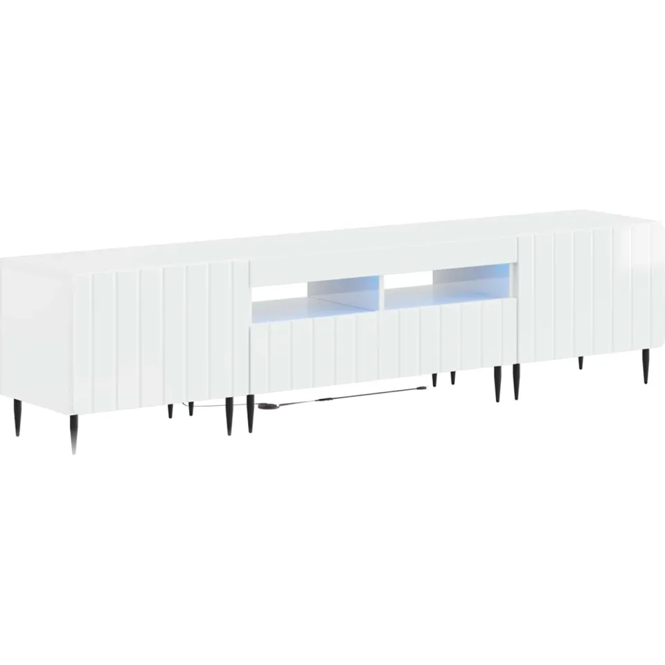 vidaXL 3-delige LED TV-kast ZWOLLE Hoogglans Wit Bewerkt hout