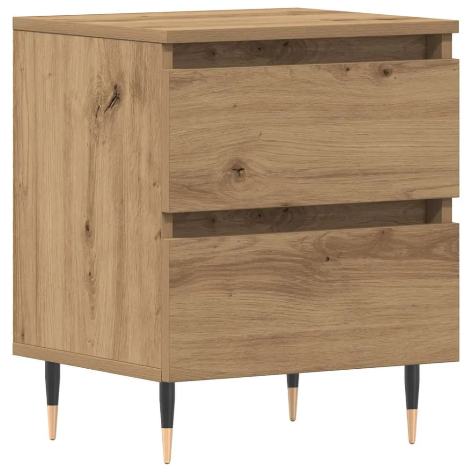 vidaXL Nachtkastje Artisan Eiken 40 x 35 x 50 cm Bewerkt hout, foto 3