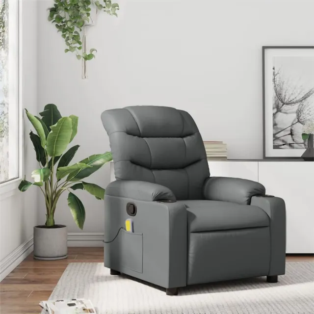 vidaXL Massagestoel - van - grijs - kunstleer