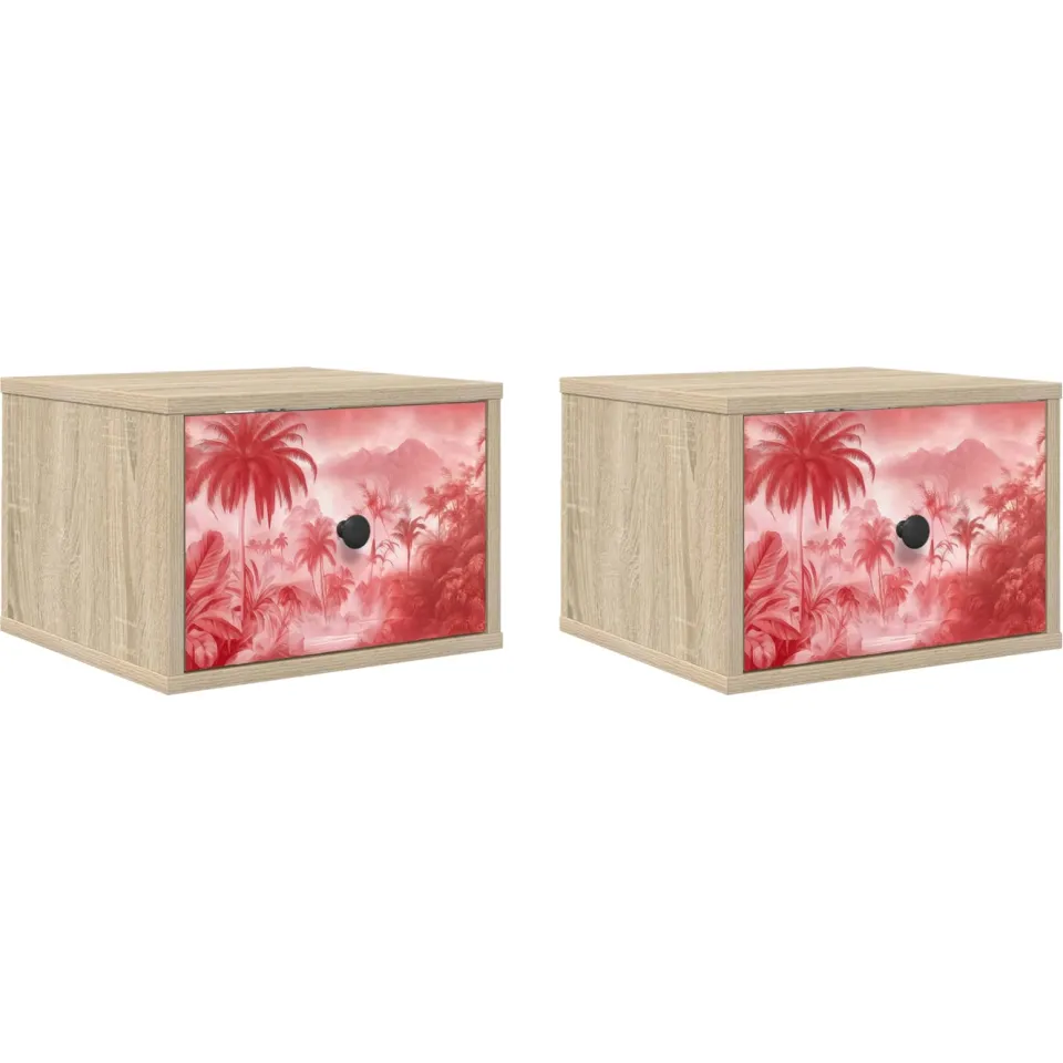 vidaXL Wandkastje AACHEN 2 st Sonoma Eiken 36 x 33 x 25 cm Bruin