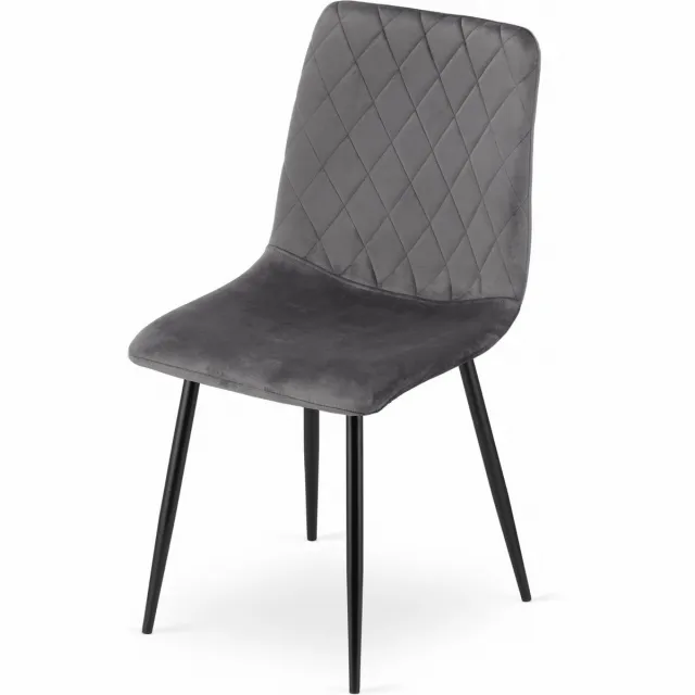 Viking Choice TURIN - Velvet eetkamerstoel - set van 4 eettafel stoelen - grijs
