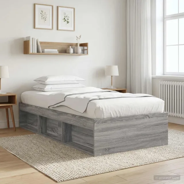 vidaXL Bedframe met opslag Grijs Sonoma 80 x 200 cm Bewerkt hout