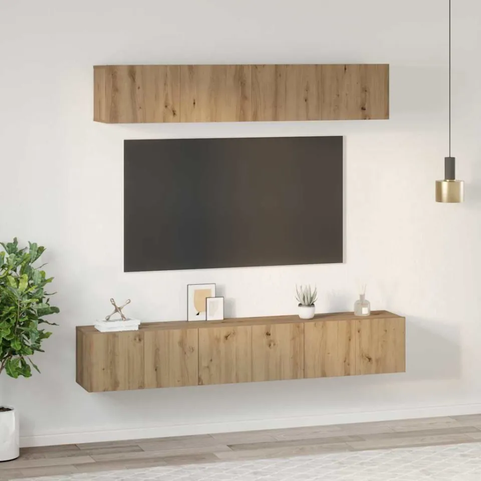 vidaXL Tv-meubelset 5 st Artisan Eiken Bewerkt hout, foto 4
