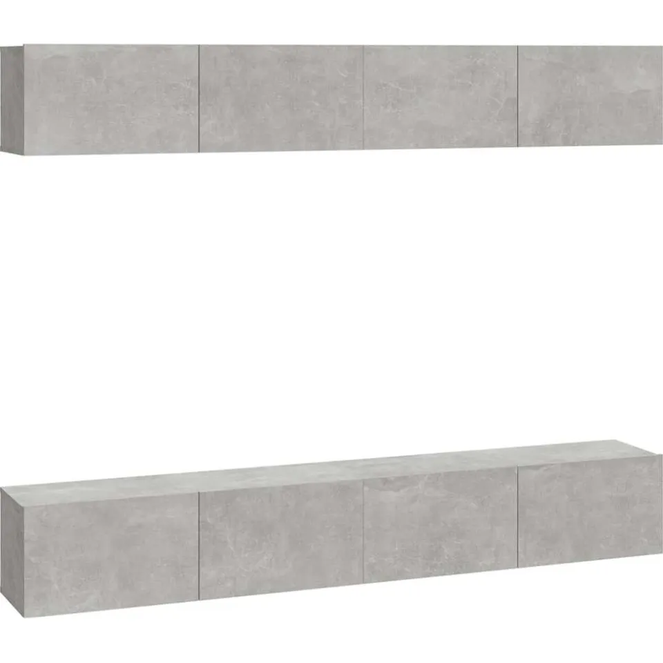 vidaXL Tv-wandmeubels 4 st 100x30x30 cm betongrijs grijs, foto 3